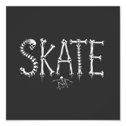 Skelet SKATE Horror Design Foto Afdruk (Voorkant)