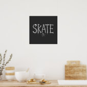 Skelet SKATE Horror Design Poster (Keuken)