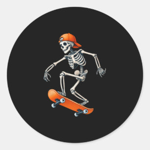 Skelet skateboard Halloween kostuum Funny Men Bo Ronde Sticker