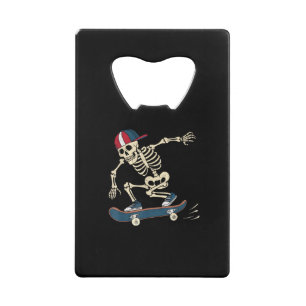 Skelet Skateboard Halloween skeeleren Skateboarder Creditkaart Flessenopener