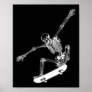 Skelet Skateboard Schedel Halloween Skateboarden Poster