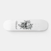 Skelet Skelet Gothic Elegant and Name Persoonlijk Skateboard (Horizontaal)