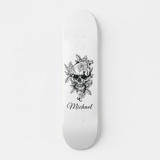 Skelet Skelet Gothic Elegant and Name Persoonlijk Skateboard (Voorkant)