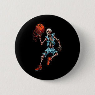 Skelet Skelet Halloween Griezeldonkerende Schedel Ronde Button 5,7 Cm
