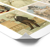 Skelet Skulls 1800s kalender Art Poster (Hoek)