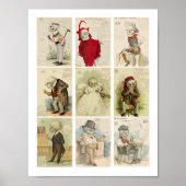 Skelet Skulls 1800s kalender Art Poster (Voorkant)