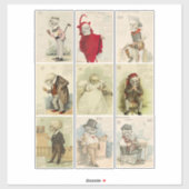 Skelet Skulls  1800s kalender Art Sticker (Vel)