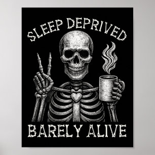 Skelet slaap verstoken vertrouwen levend halloween poster