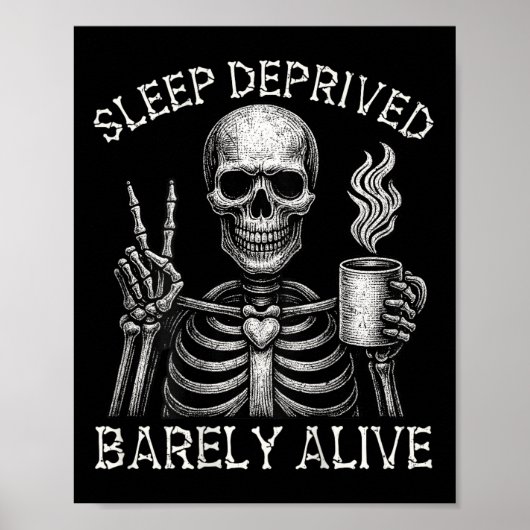 Skelet slaap verstoken vertrouwen levend halloween poster (Voorkant)