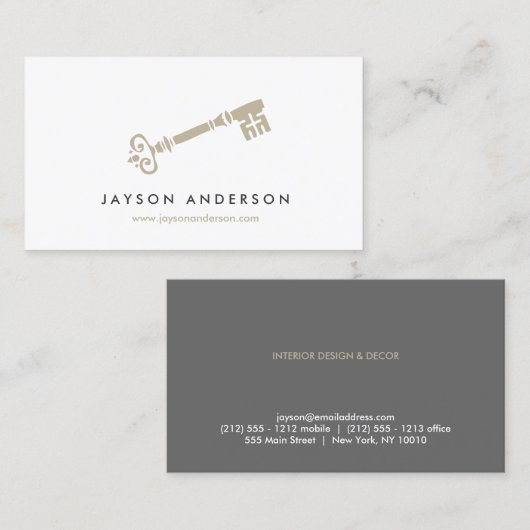 SKELET SLEUTEL LOGO Nr. 1 Visitekaartje (Voorkant / Achterkant)