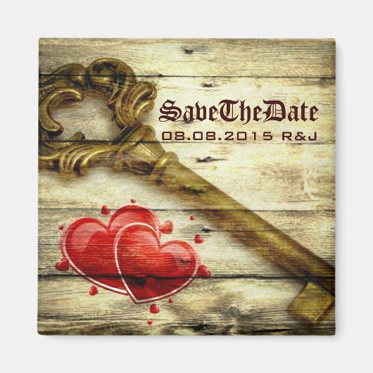 skelet sleutel Victoriaans steampunk bruiloft Magneet (Voorkant)