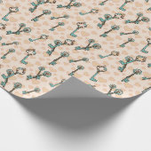 Skelet Sleutels met Heart Pattern Wrapping Paper Cadeaupapier (Hoek)