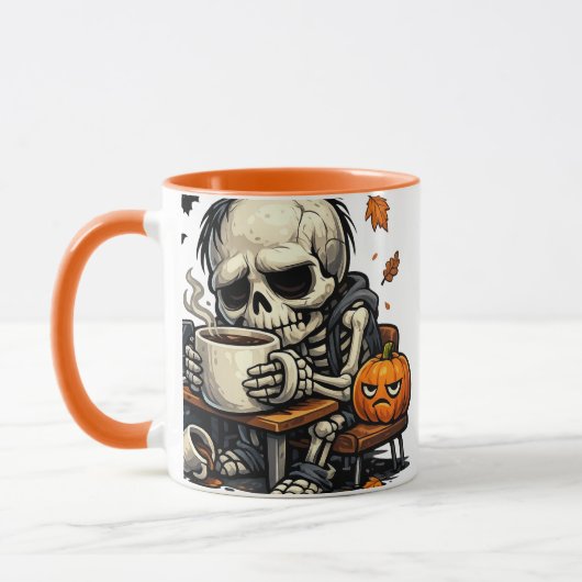 Skelet Slurpt Herfstbier Mok (Links)