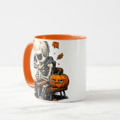 Skelet Slurpt Herfstbier Mok (Voorkant links)