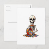 Skelet Snoep Kom Halloween Briefkaart (Voorkant / Achterkant)