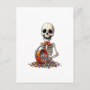 Skelet Snoep Kom Halloween Briefkaart