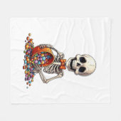 Skelet Snoep Kom Halloween Fleece Deken (Voorkant (Horizontaal))