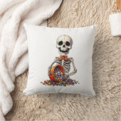 Skelet Snoep Kom Halloween Kussen (Deken)