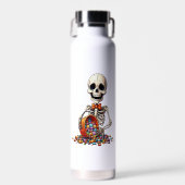 Skelet Snoep Kom Halloween Waterfles (Voorkant)