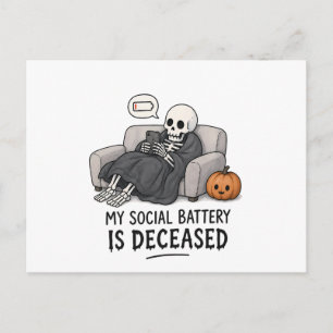 Skelet Sociale Batterij Overleden Grappig Hallowee Briefkaart