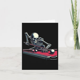 Skelet speelt biljart Halloween biljart Pool Kaart