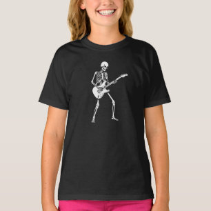 skelet speelt gitaar. t-shirt