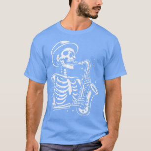 Skelet speelt saxofoon 2 t-shirt