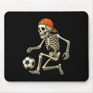 Skelet speelt voetbal Halloween voetball Grafisch Muismat