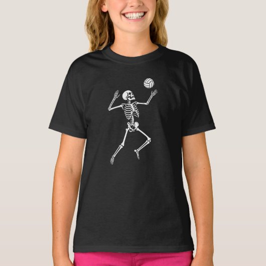 skelet speelt volleybal  t-shirt (Voorkant)