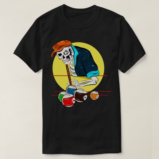 Skelet Spelen Biljart T-shirt (Design voorkant)