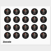 Skelet spelen Bowling Funny Halloween Skull Kind Ronde Sticker (Vel)