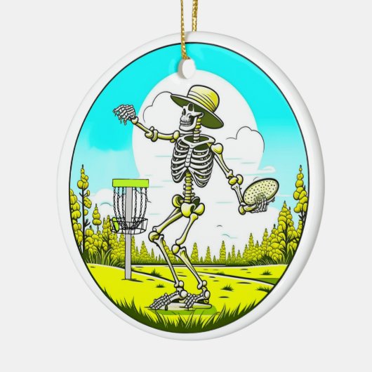 Skelet Spelen Disc Golf Keramisch Ornament (Links)