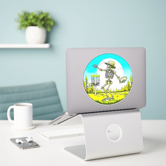 Skelet Spelen Disc Golf Sticker (Laptop op bureau)