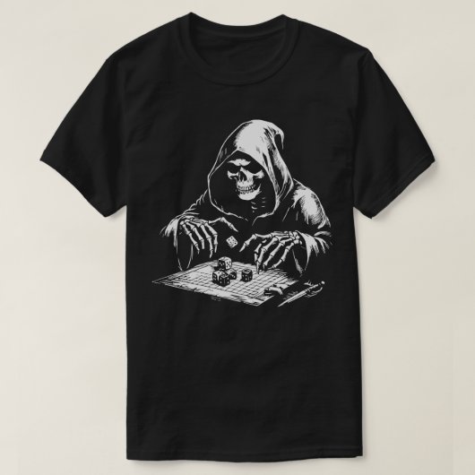 skelet spelen dobbelstenen t-shirt (Design voorkant)