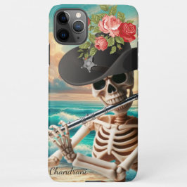 Skelet spelen fluit schedel moderne trendy Hallow iPhone 11Pro Max Hoesje