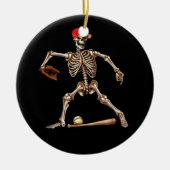 Skelet Spelen Honkbal Halloween  Baseba Keramisch Ornament (Voorkant)