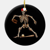 Skelet Spelen Honkbal Halloween  Baseba Keramisch Ornament (Achterkant)
