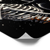 Skelet spelen met een kat grafische schedel kat gr poster (Hoek)