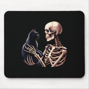 Skelet spelen met een kat Graphic Skull Cat Love Muismat