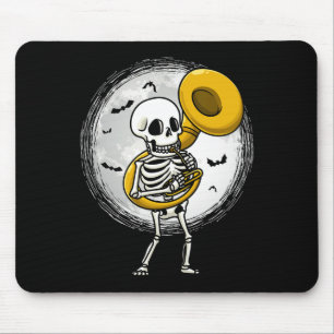 Skelet spelen Sousaphone Tu Instrument Hallowee Muismat