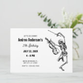 Skelet spelen viool Muziek verjaardag Kaart (Staand voorkant)