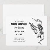 Skelet spelen viool Muziek verjaardag Kaart (Voorkant / Achterkant)