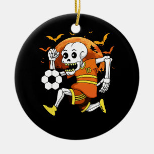 Skelet Spelen Voetbal Grappig Halloween Voetbal Sp Keramisch Ornament