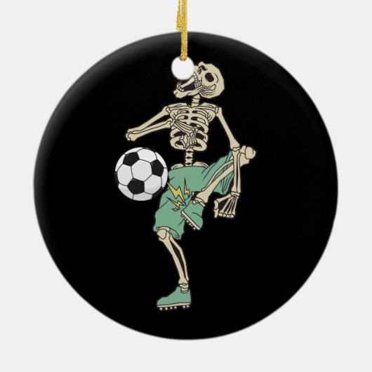 Skelet Spelen Voetbal Halloween Kostuum Mannen Vro Keramisch Ornament (Achterkant)