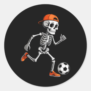 Skelet Spelend Voetbal Jongens Mannen Grappig Hall Ronde Sticker