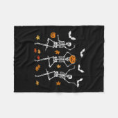 Skelet Spoken Dansen Herfst Halloween Thanksgiving Fleece Deken (Voorkant (Horizontaal))