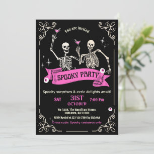 Skelet Spokerige Feest Halloween Kostuum Cocktail Kaart