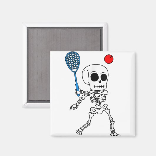 Skelet Squash Game Halloween Racket Player Easy Magneet (Voorkant / Achterkant)