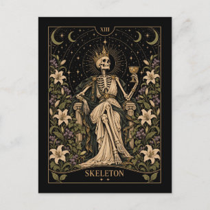 Skelet, Starlit Tarot Kunst Briefkaart