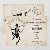Skelet Stoomtechiek Halloween Verjaardagsfeest voo Kaart (Voorkant / Achterkant)